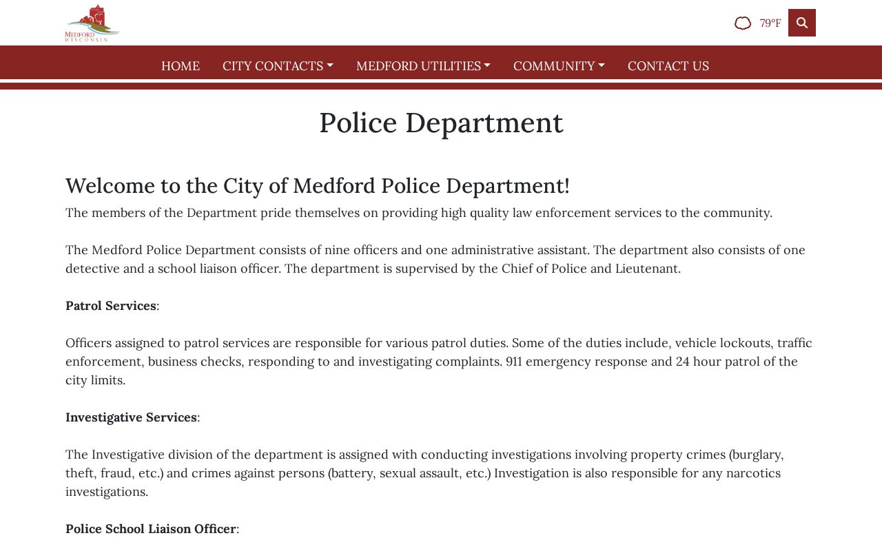 Taylor County Medford Police Department arrest-record source page