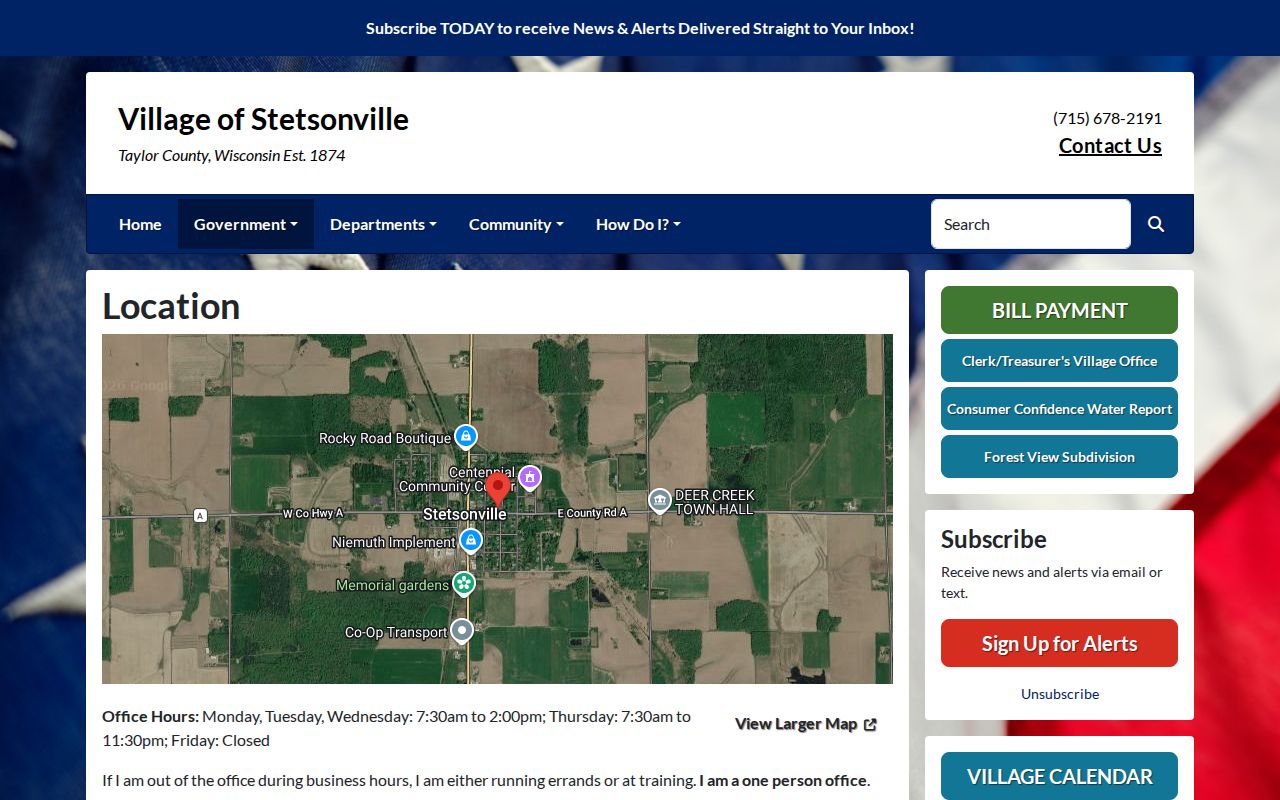 Stetsonville municipal record-access contact source